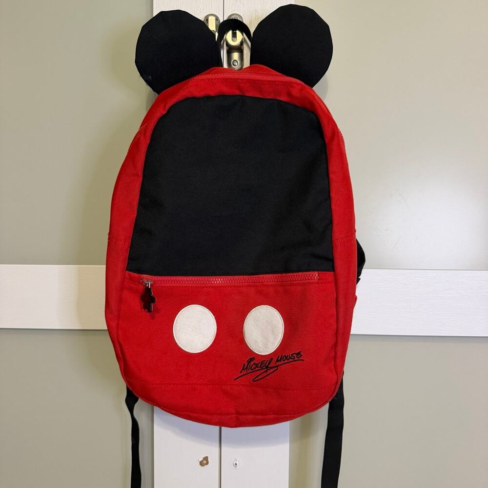 Disney Parks Mickey Mouse 3D Ear Backpack Mickey’s House Red Black Travel Bag